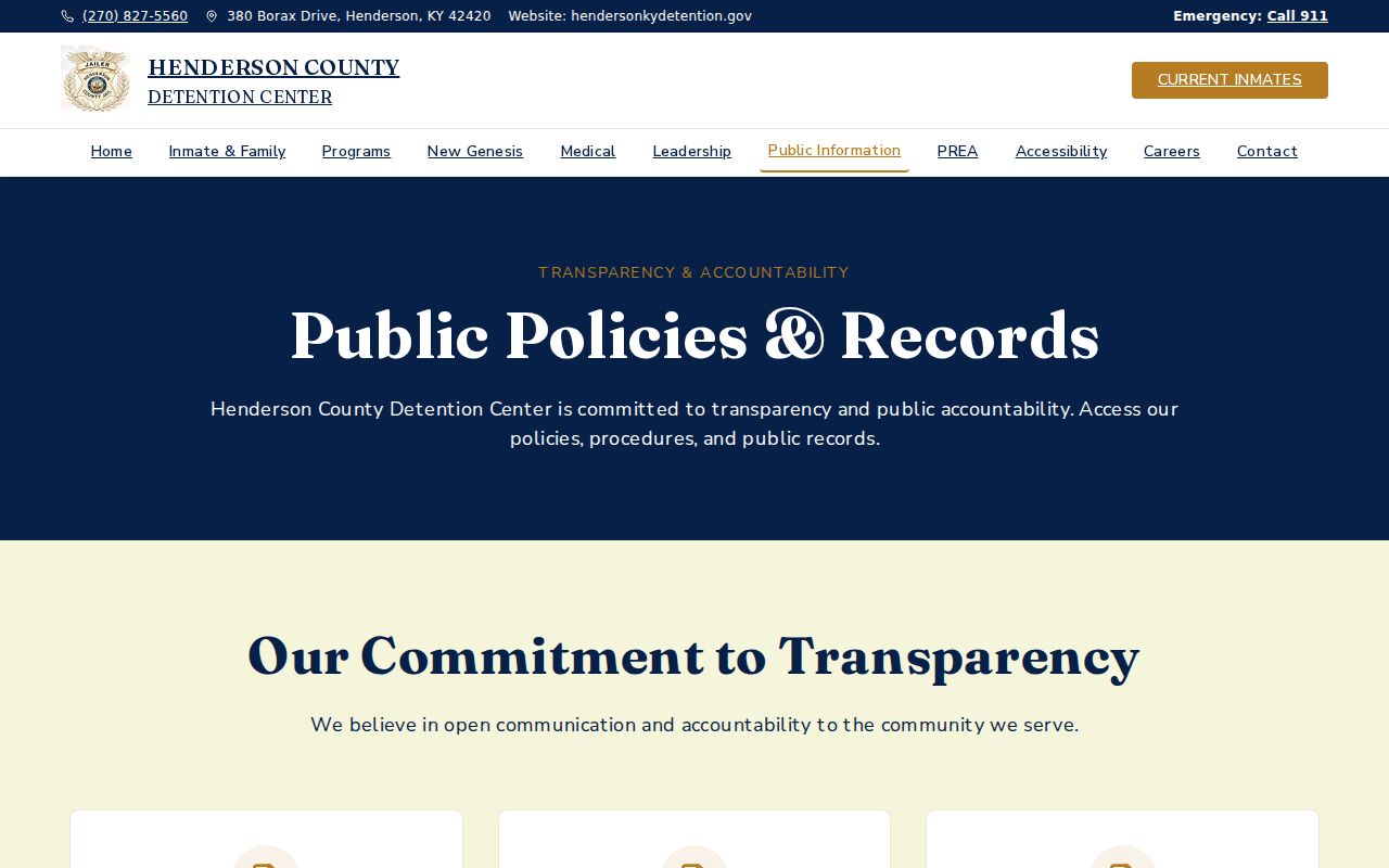 Henderson County booking record and mugshot request policy